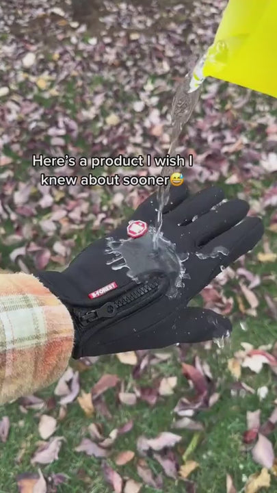 Winter Gloves Touch Screen Riding Motorcycle Sliding Waterproof Sports Gloves With Fleece.